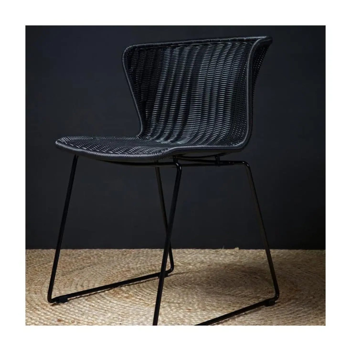 Wings Tuinstoel Zwart Set van 2