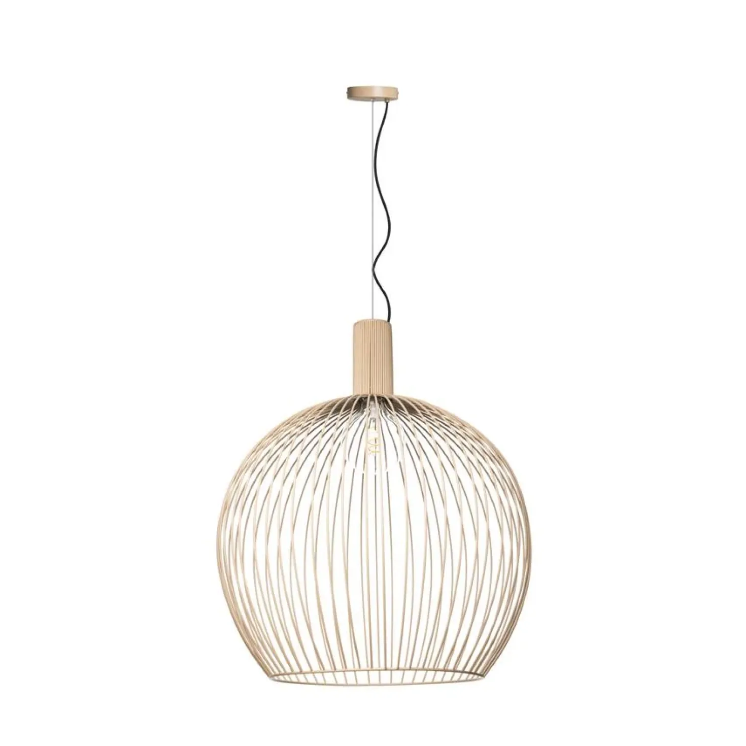 Wire 1-lichts hanglamp zand 60cm
