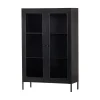 Xam Vitrinekast Grenen Zwart 100cm