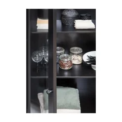 Xam Vitrinekast Grenen Zwart 100cm