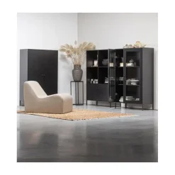 Xam Vitrinekast Grenen Zwart 100cm