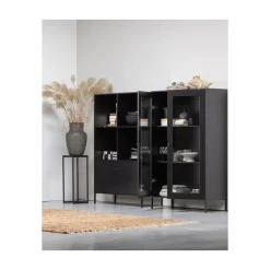 Xam Vitrinekast Grenen Zwart 100cm