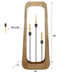 Yamis 3-lichts Vloerlamp Mangohout