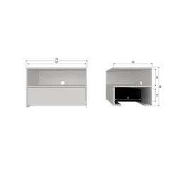 Yissa Tv meubel Grenen Wolkengrijs 70cm