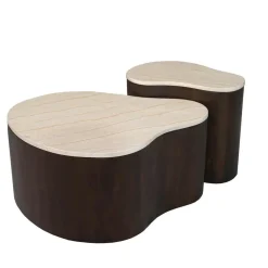 Yuko Salontafel marmer Walnoot 50cm