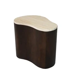 Yuko Salontafel marmer Walnoot 50cm