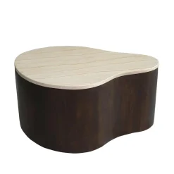 Yuko Salontafel marmer Walnoot 77cm