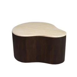 Yuko Salontafel marmer Walnoot 77cm