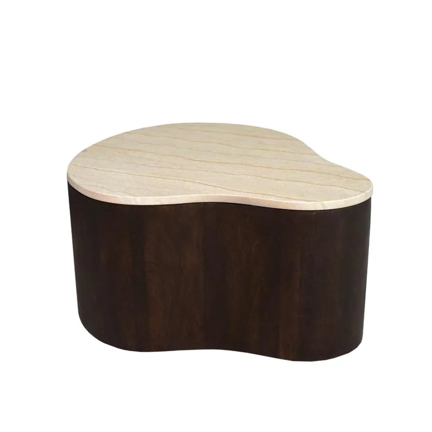 Yuko Salontafel marmer Walnoot 77cm
