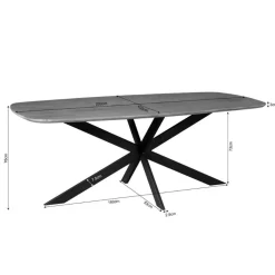 Yuna Eettafel Deens ovaal naturel 200 cm