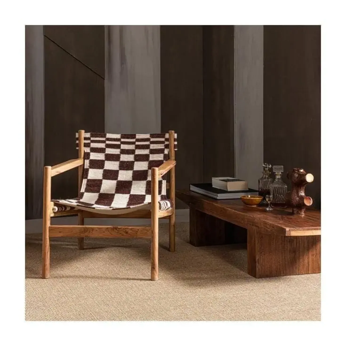 Zano Fauteuil Hout met patroon