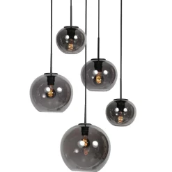 Zavi 5-lichts Getrapte Hanglamp Smoke Bol