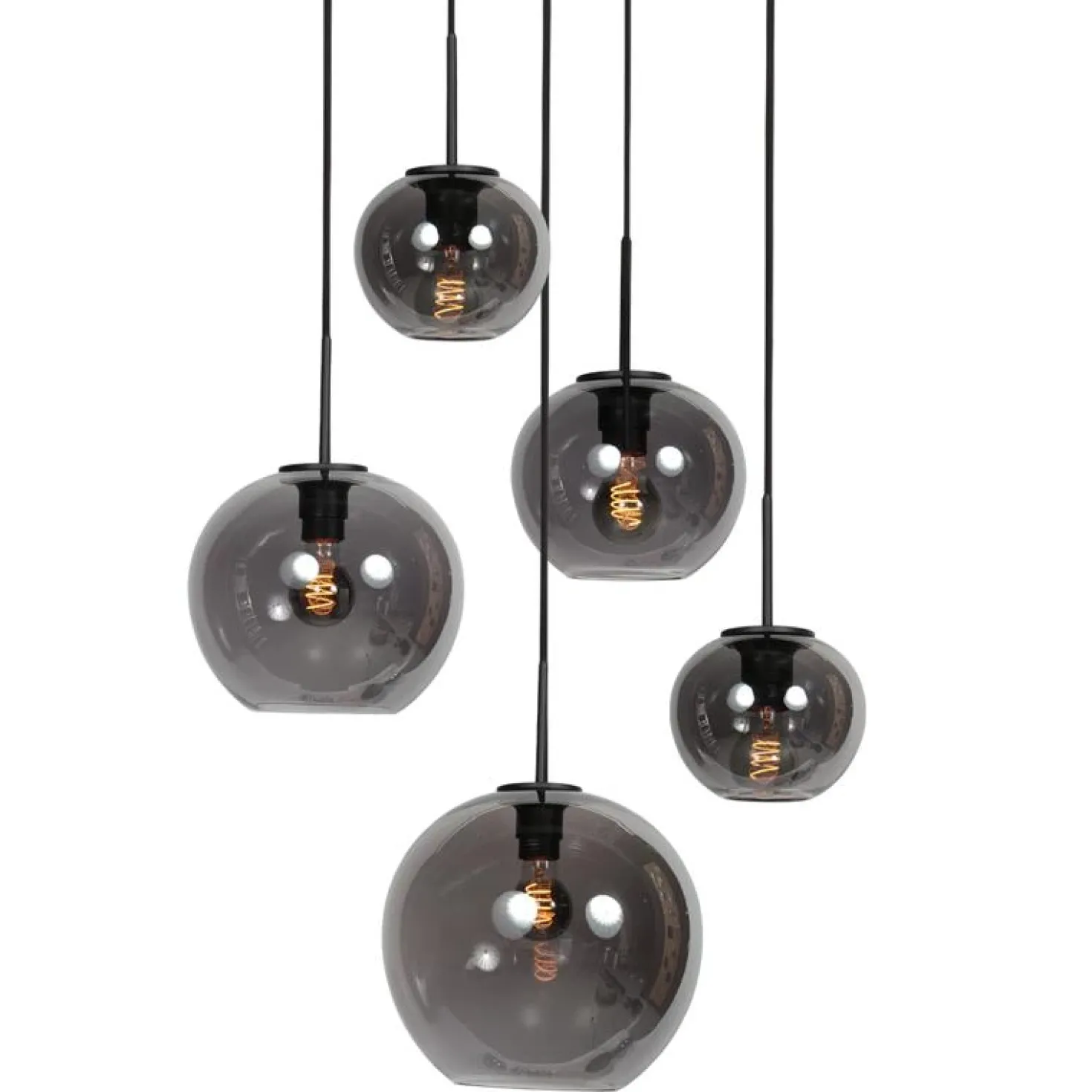 Zavi 5-lichts Getrapte Hanglamp Smoke Bol