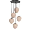 Zavi 5-lichts Getrapte Hanglamp Crème Stof
