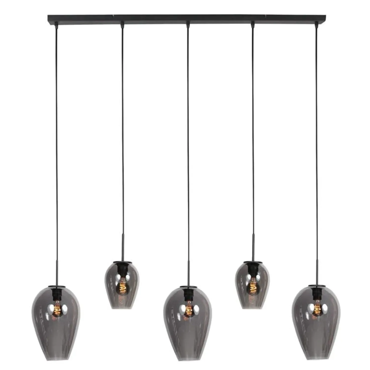 Zavi 5-lichts Hanglamp Smoke Langwerpig
