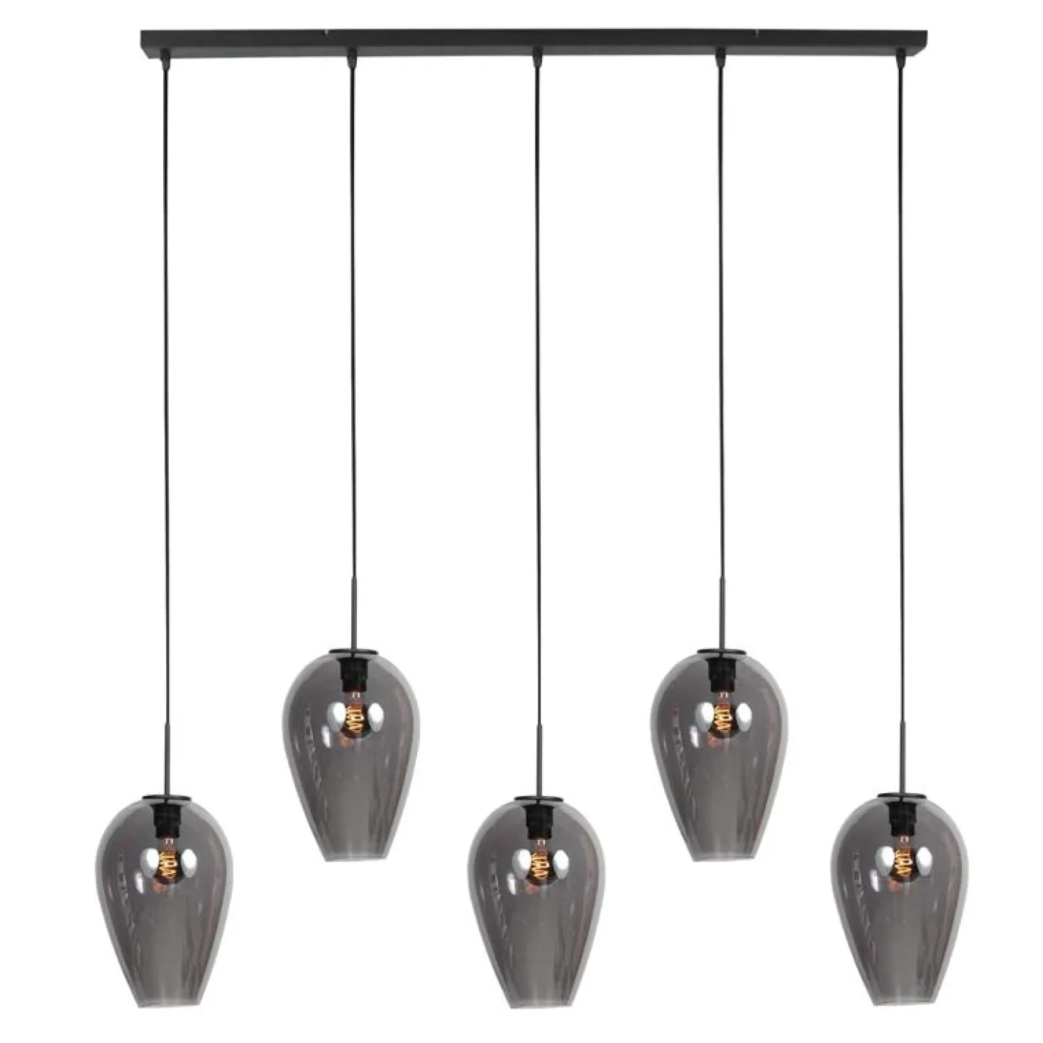 Zavi 5-lichts Hanglamp XL Smoke Langwerpig