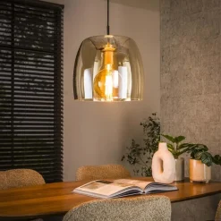 Zeldana 1-lichts Hanglamp Amber glas