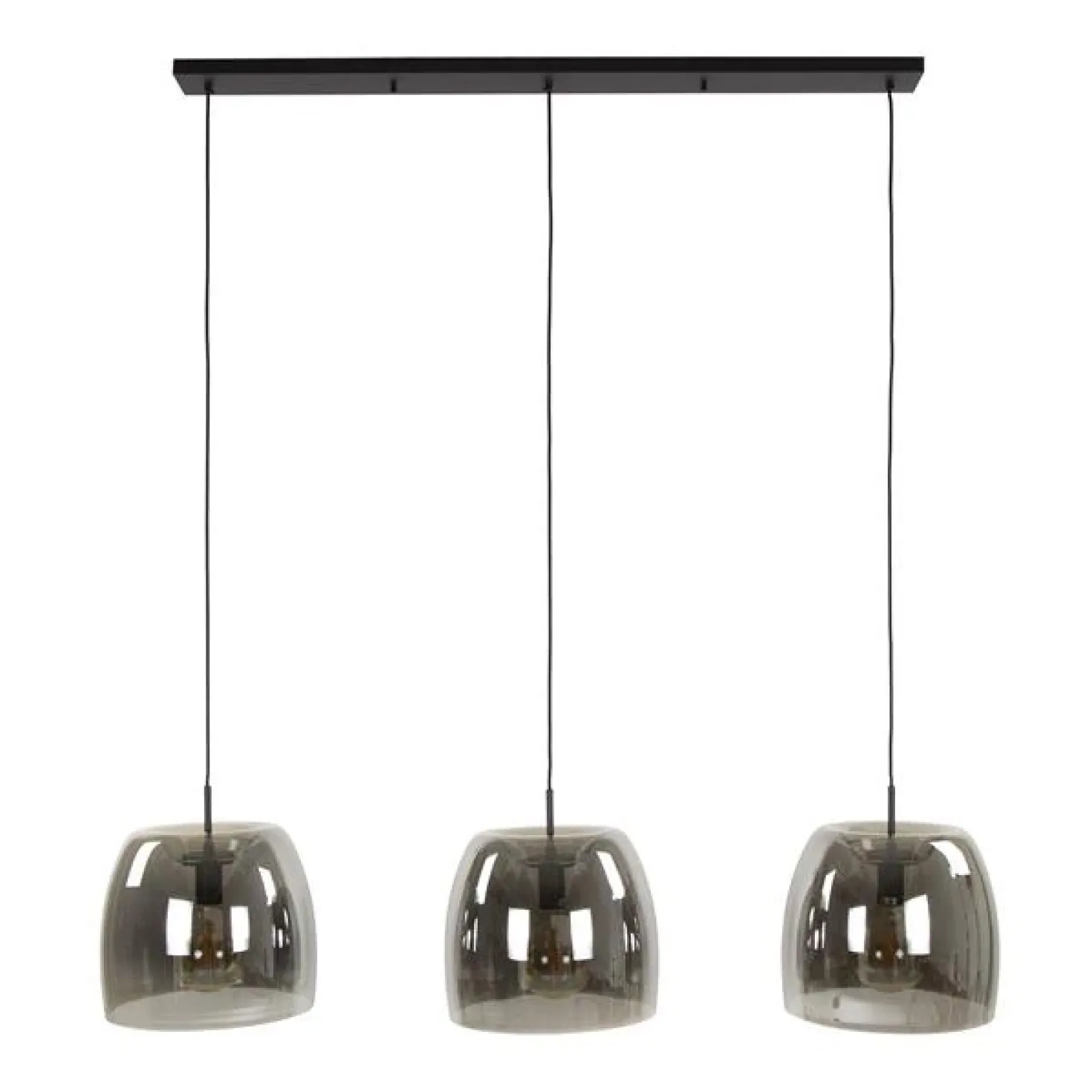 Zeldana 3-lichts Hanglamp Smoke glas