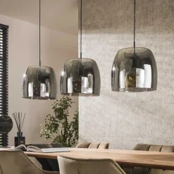 Zeldana 3-lichts Hanglamp Smoke glas