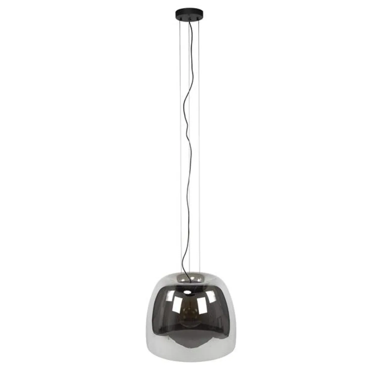 Zeldana 1-lichts Hanglamp XL Smoke Glas
