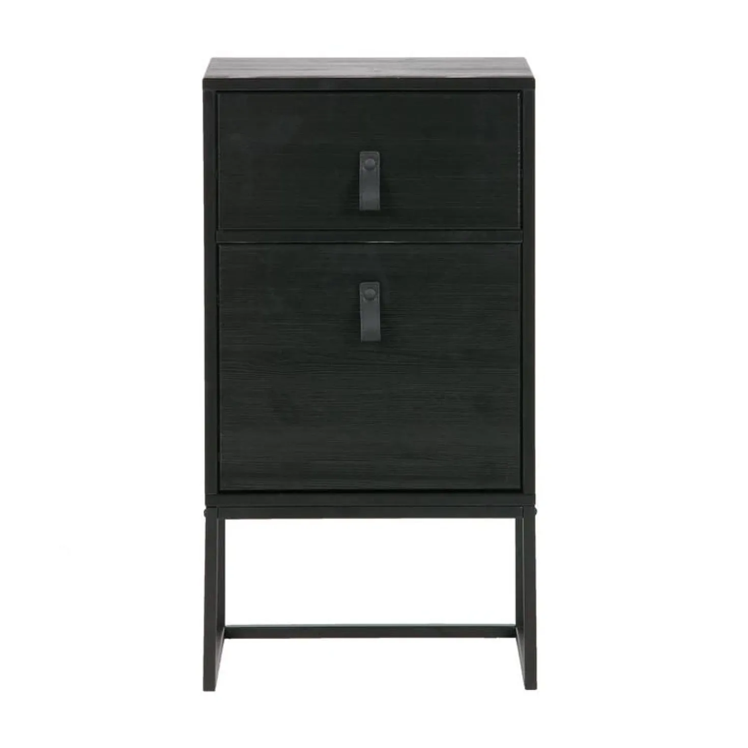 Zola Nachtkastje met Lade en Deur Zwart 40cm