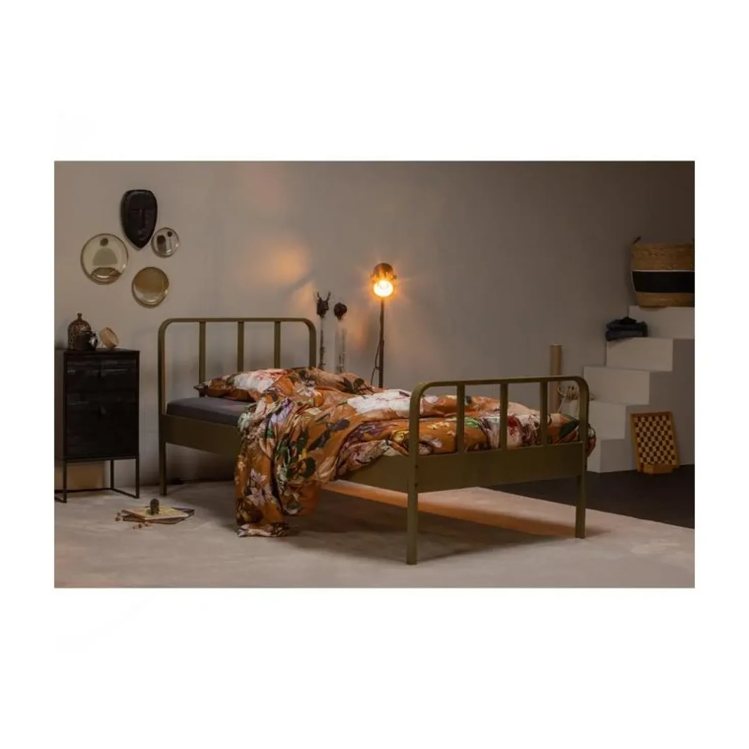 Zola Nachtkastje met Lade en Deur Zwart 40cm