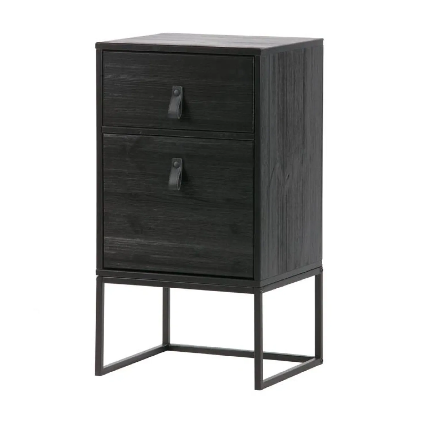 Zola Nachtkastje met Lade en Deur Zwart 40cm