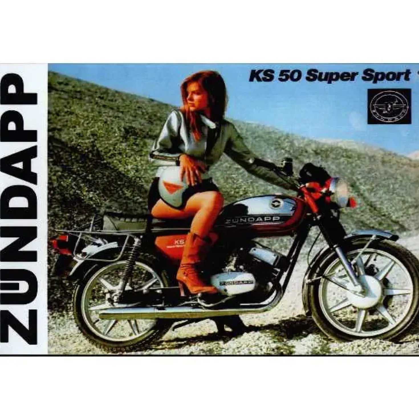 Zundapp KS-50 pin up - metalen bord