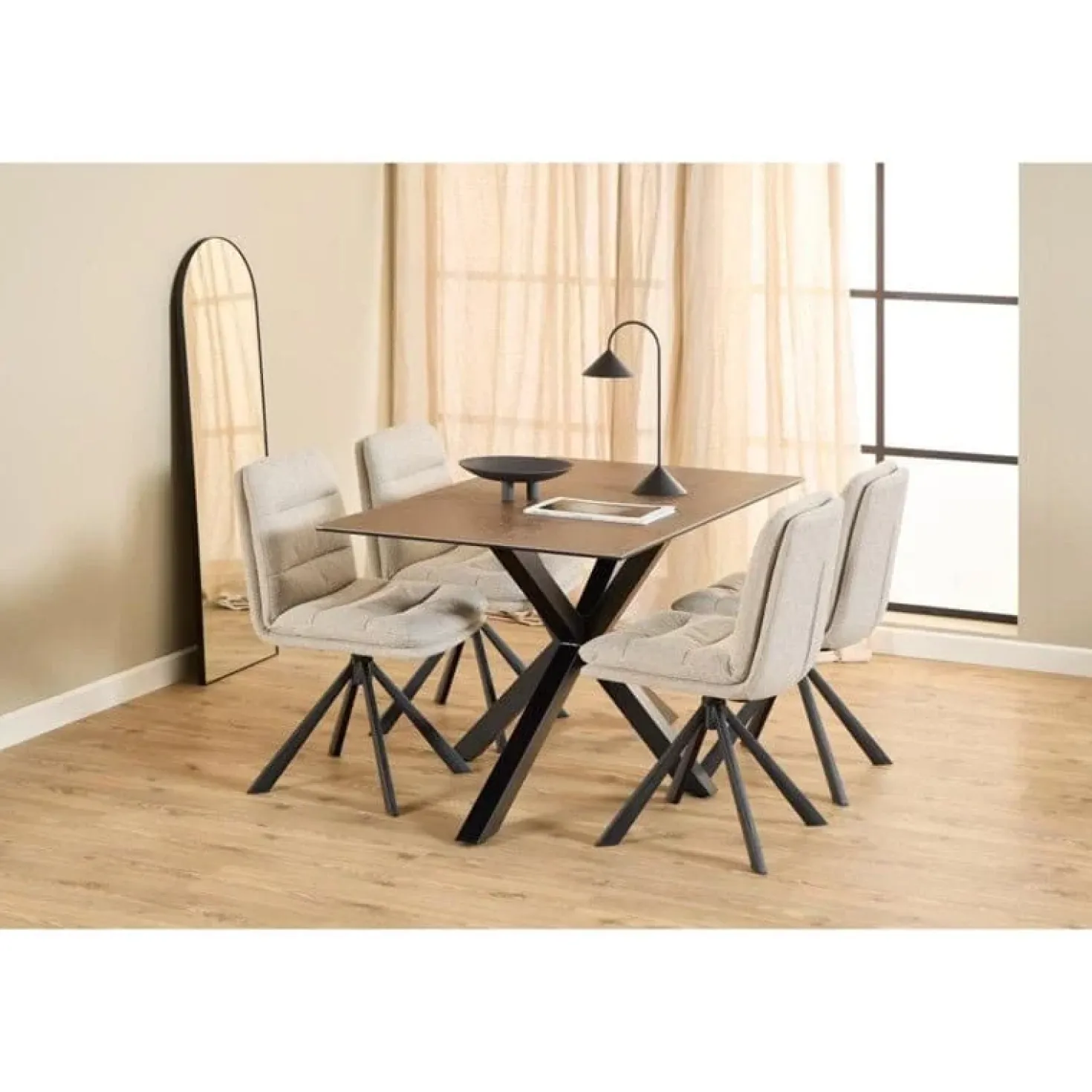 Zuvio Eettafel Bruin Keramiek 135cm