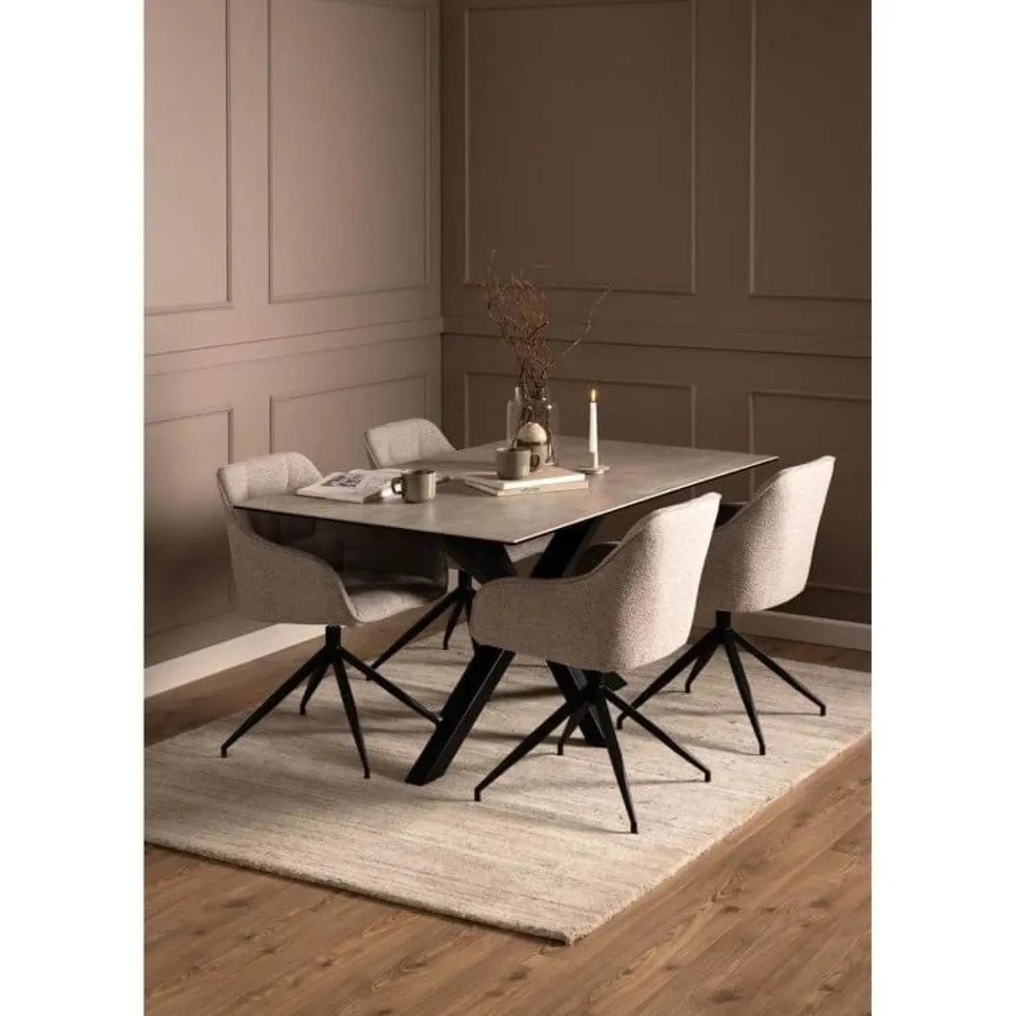 Zuvio Eettafel Grijs Keramiek 160cm