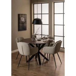 Zuvio Eettafel Rond Bruin Keramiek 120cm