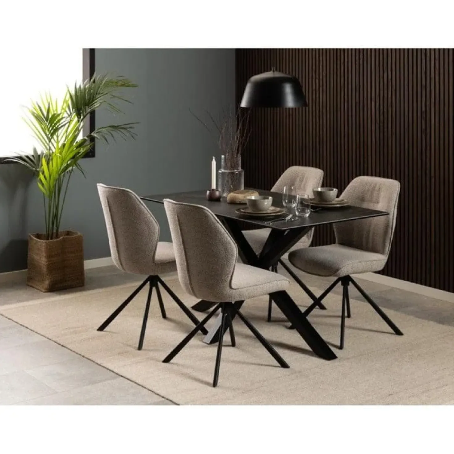 Zuvio Eettafel Zwart Keramiek 135cm