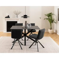 Zuvio Eettafel Zwart Keramiek 135cm
