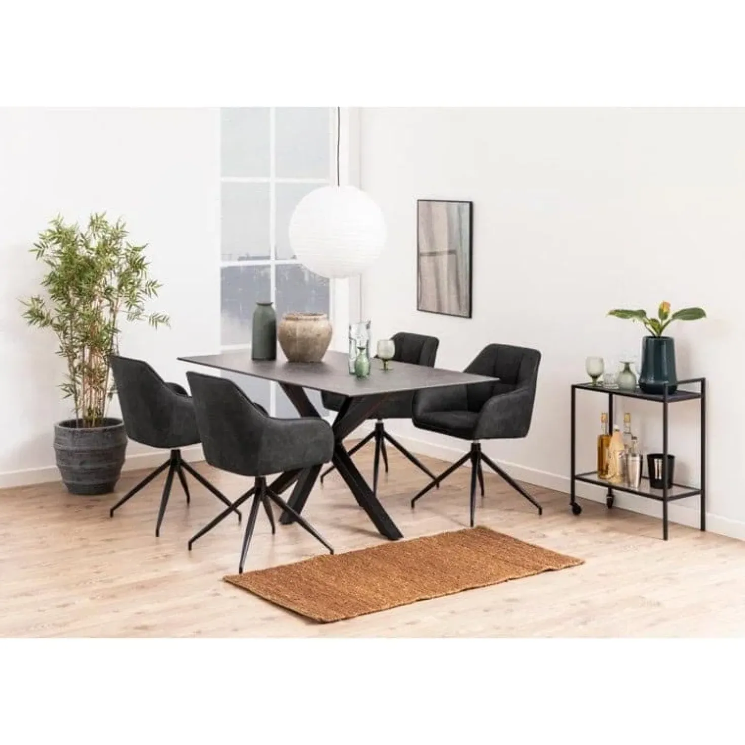 Zuvio Eettafel Zwart Keramiek 160cm