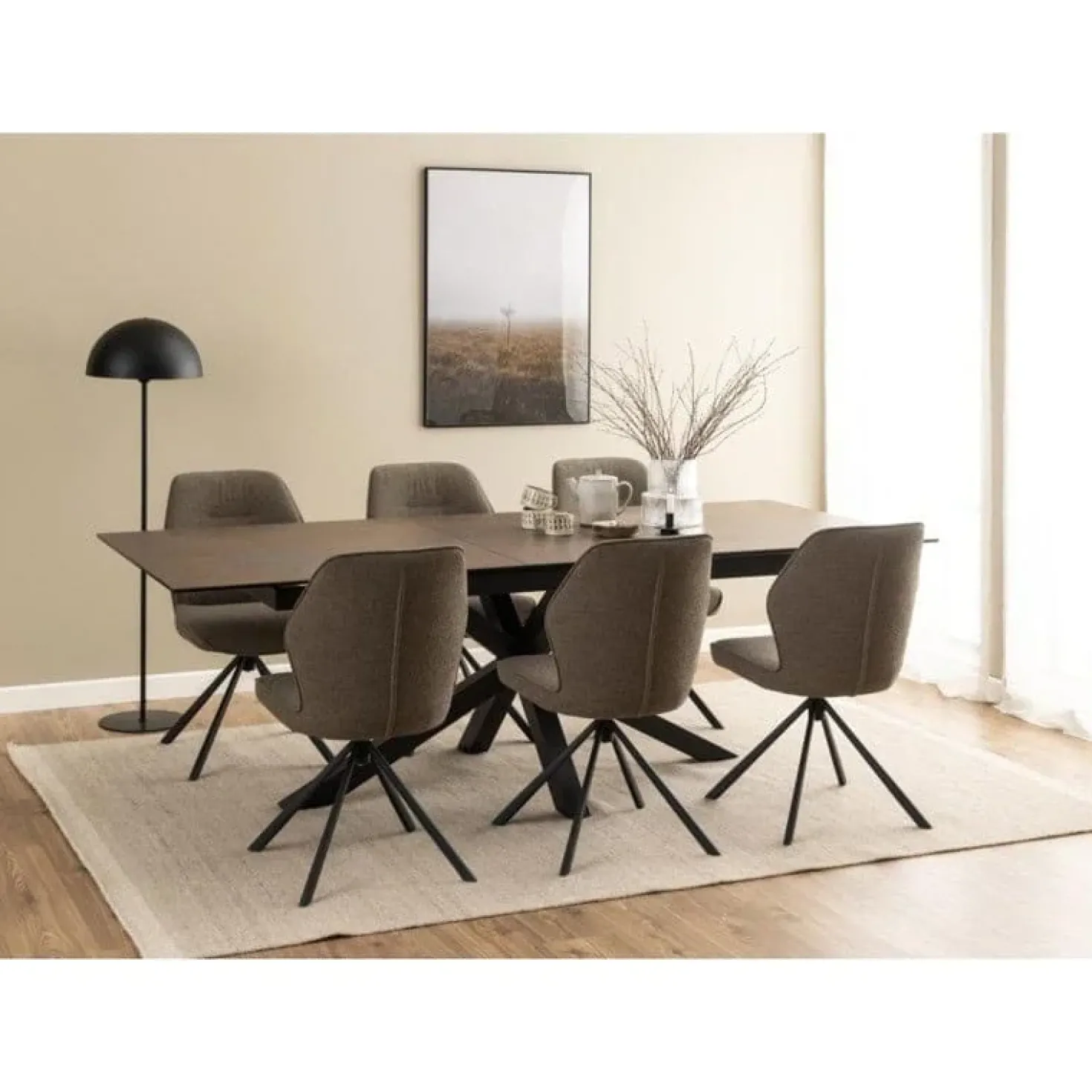 Zuvio Uitschuifbare Eettafel Bruin Keramiek 240cm