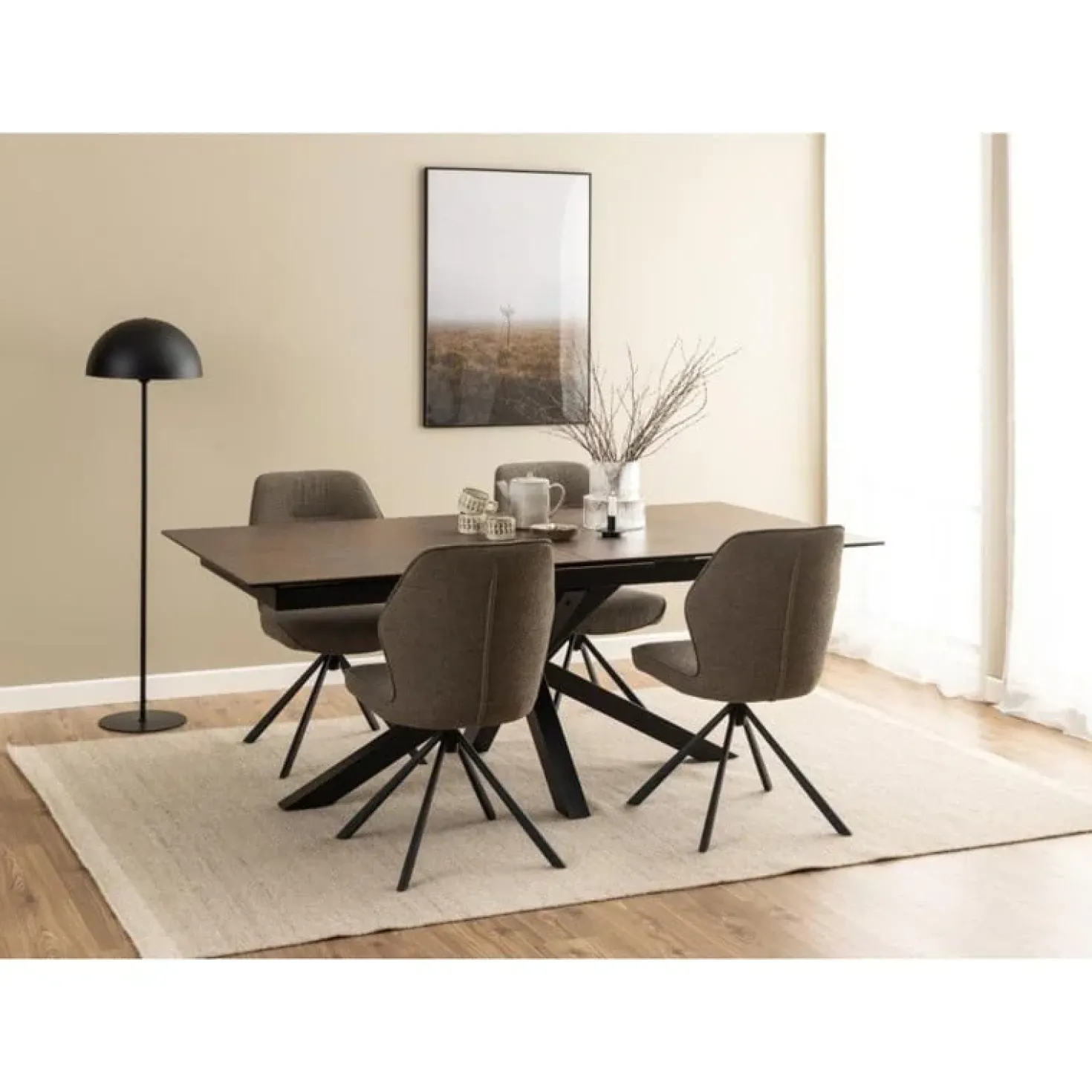 Zuvio Uitschuifbare Eettafel Bruin Keramiek 240cm