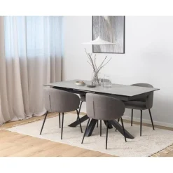 Zuvio Uitschuifbare Eettafel Grijs Keramiek 210cm