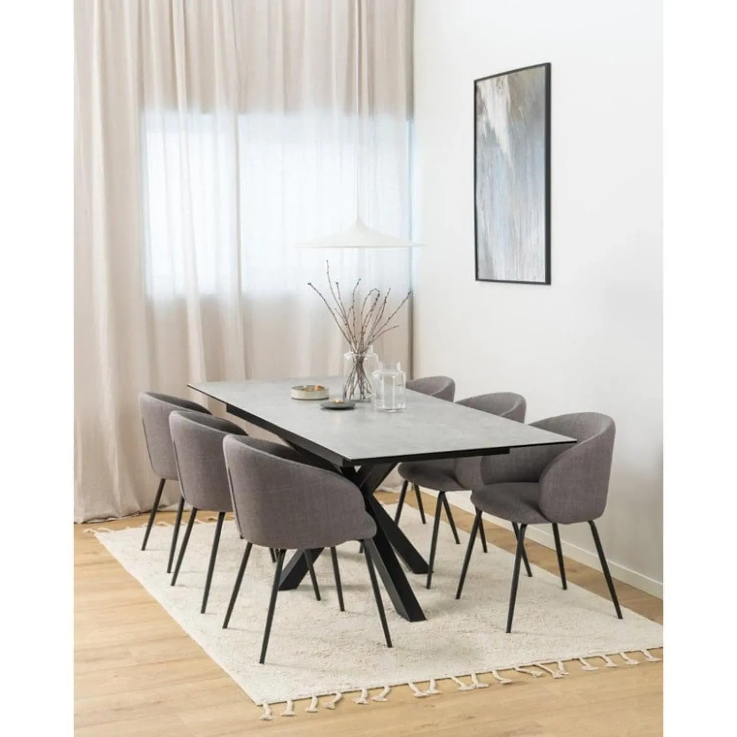 Zuvio Uitschuifbare Eettafel Grijs Keramiek 210cm
