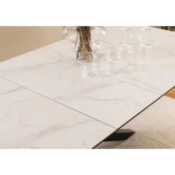 Zuvio Uitschuifbare Eettafel Wit Keramiek 240cm