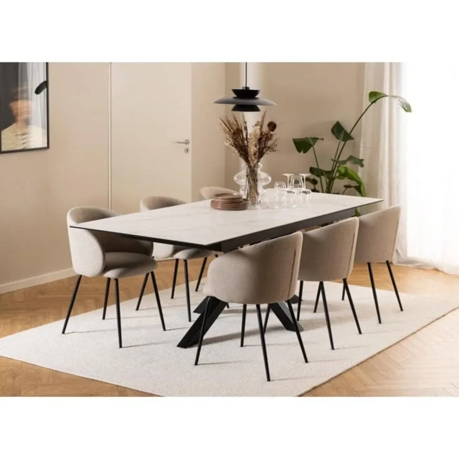 Zuvio Uitschuifbare Eettafel Wit Keramiek 240cm