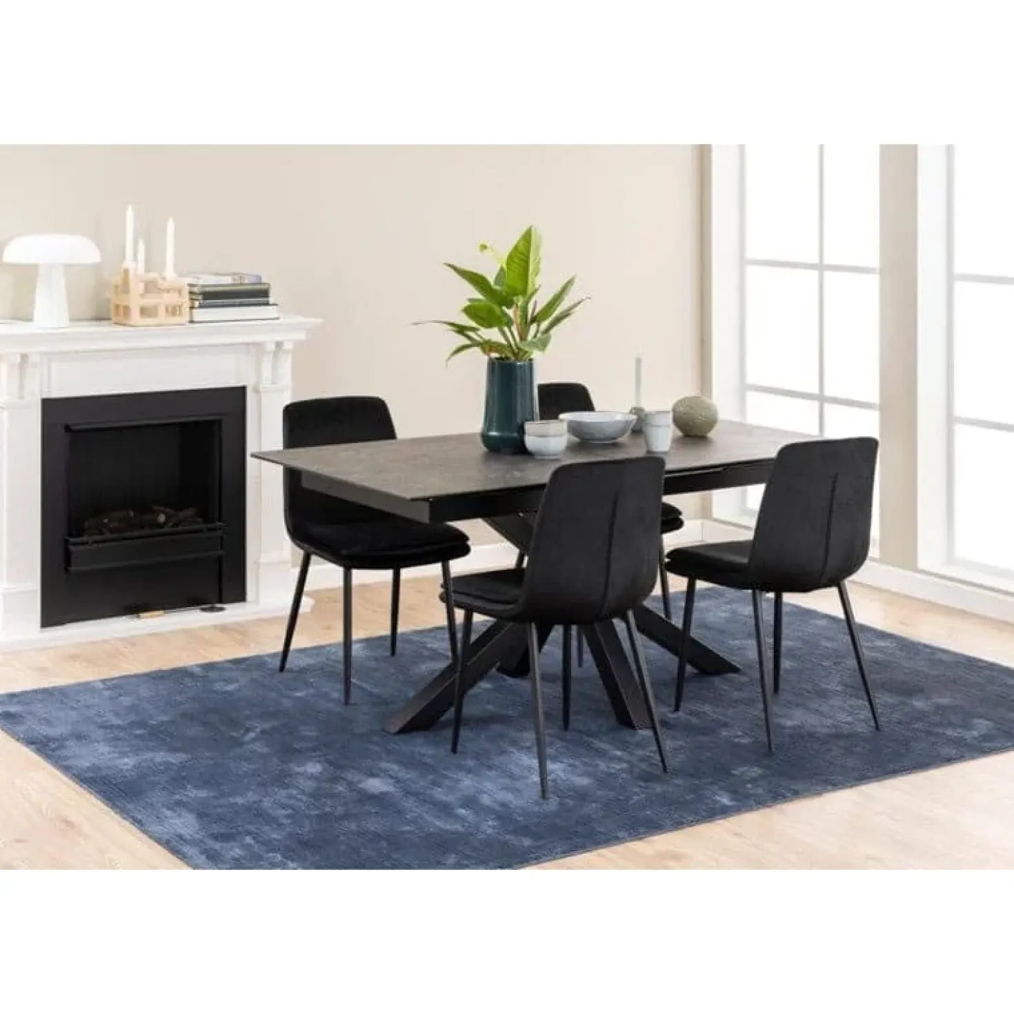 Zuvio Uitschuifbare Eettafel Zwart Keramiek 210cm