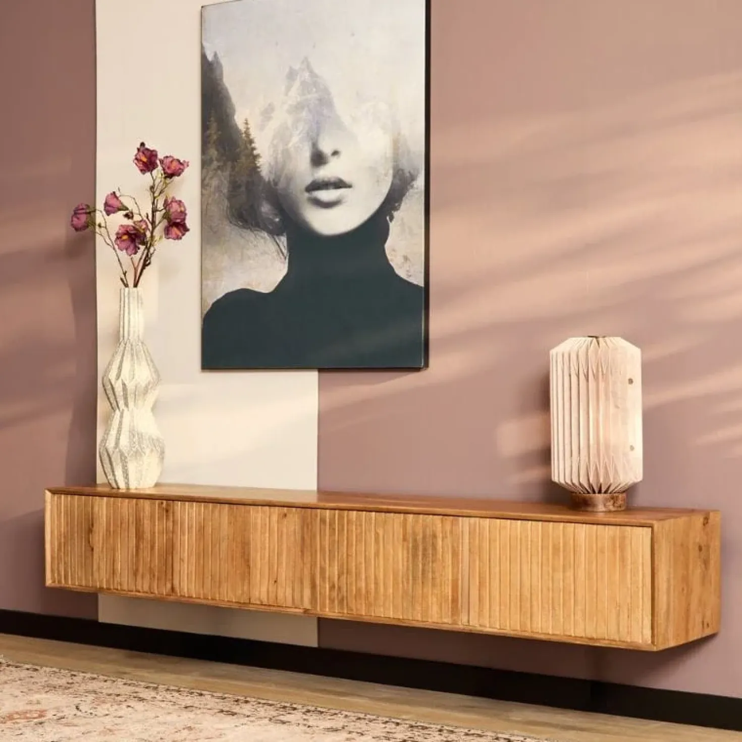 Zwevend Tv meubel Martin Naturel 200 cm