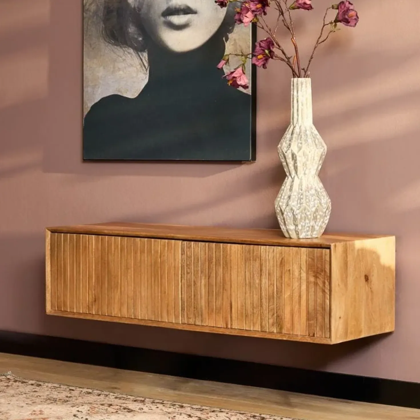 Zwevend Tv meubel Martin Naturel 120 cm