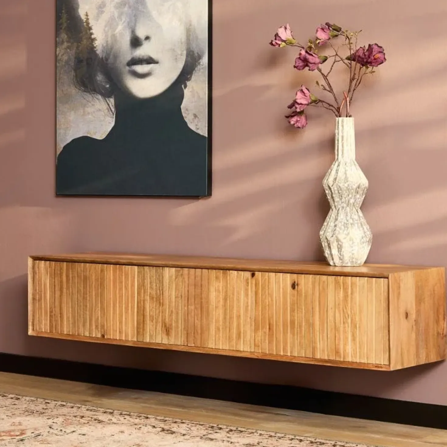 Zwevend Tv meubel Martin Naturel 160 cm