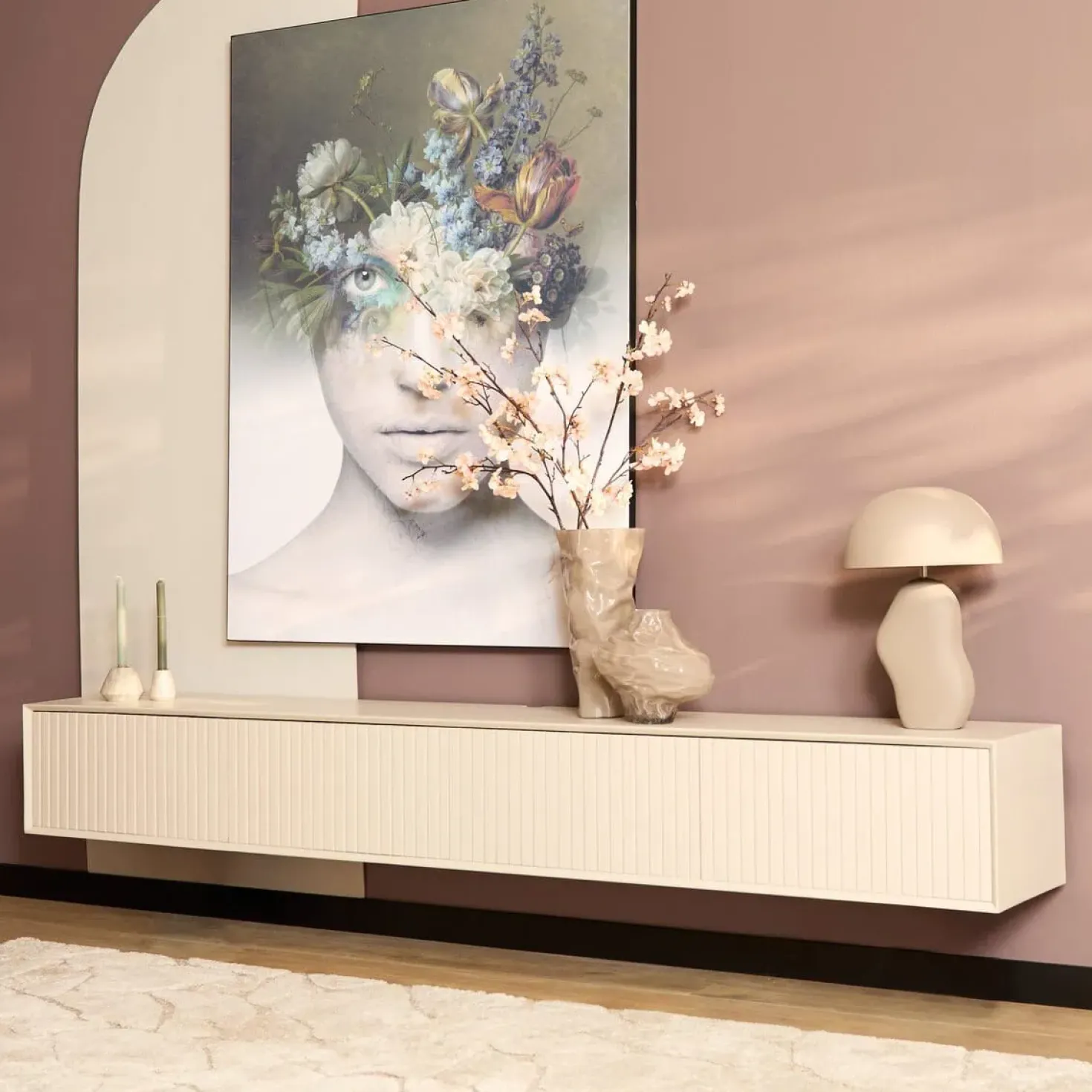 Zwevend Tv meubel Martin Zand 240 cm