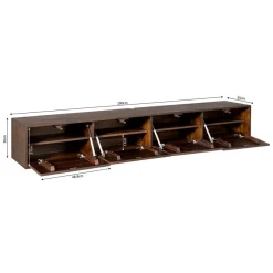 Zwevend Tv meubel Melanie Walnoot 200cm