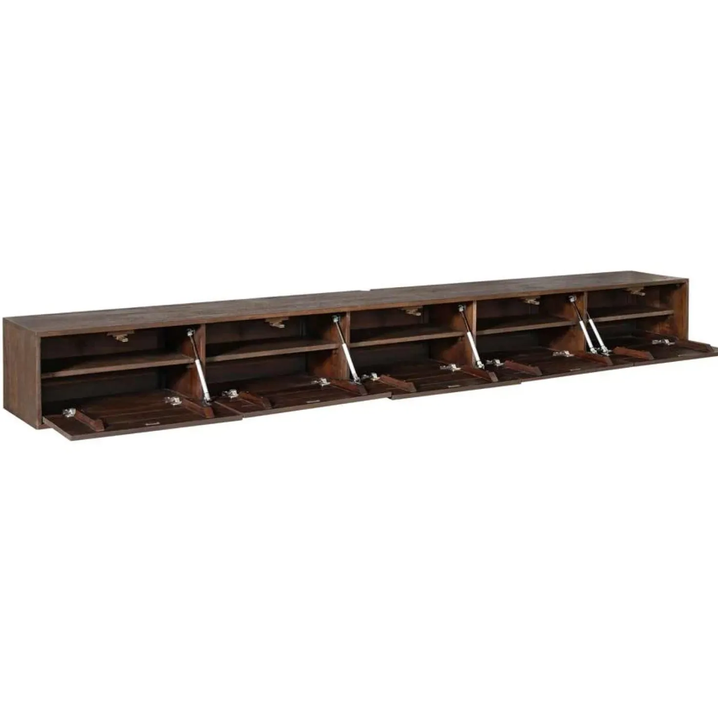 Zwevend Tv meubel Melanie Walnoot 280cm