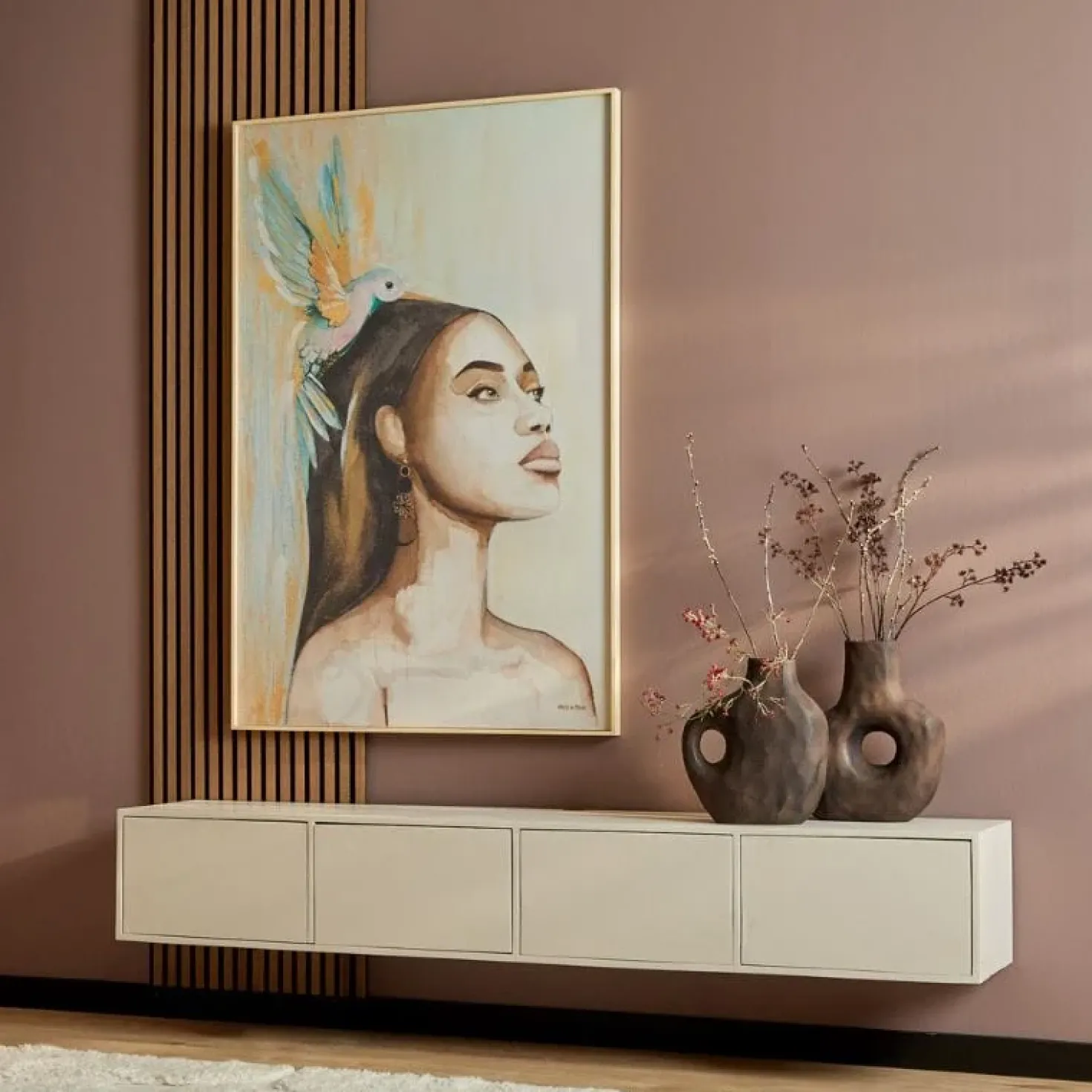 Zwevend Tv meubel Melanie Zand 200cm