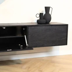 Zwevend Tv meubel Melanie Zwart 120cm